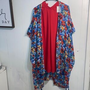 Zara Red Dress with Floral Kimono